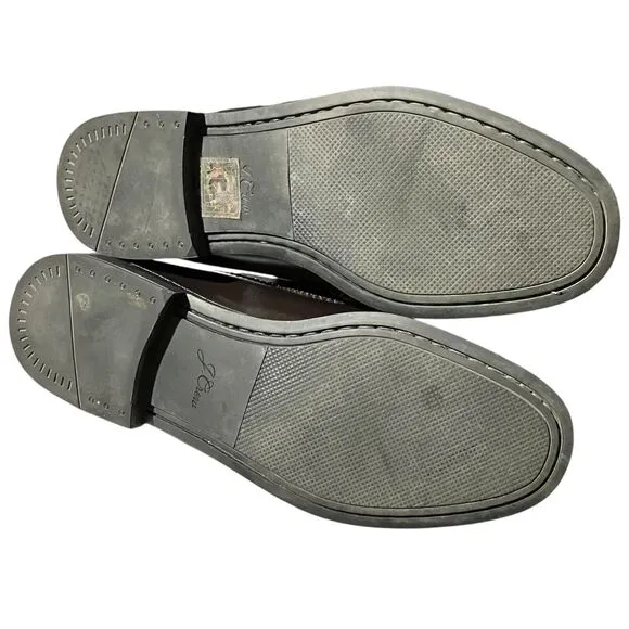 J CREW Shoes Mens 9 Brown Camden Leather Casual Penny Loafer Lace Up AV166 $158