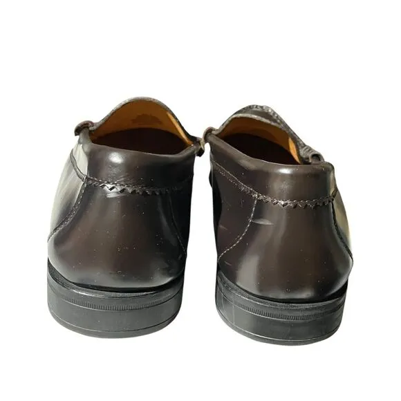 J CREW Shoes Mens 9 Brown Camden Leather Casual Penny Loafer Lace Up AV166 $158