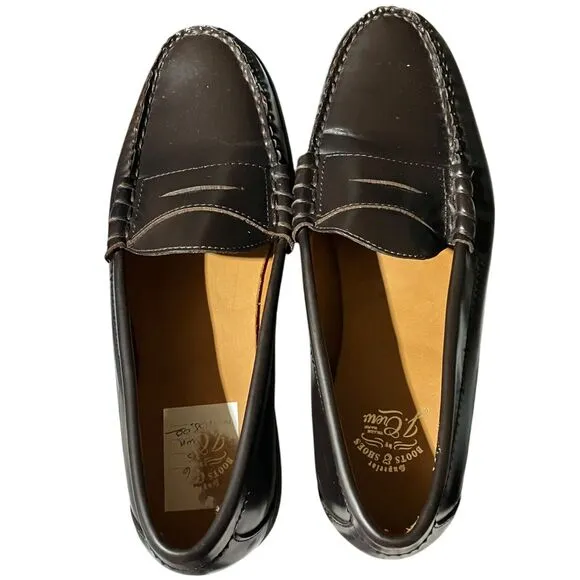J CREW Shoes Mens 9 Brown Camden Leather Casual Penny Loafer Lace Up AV166 $158