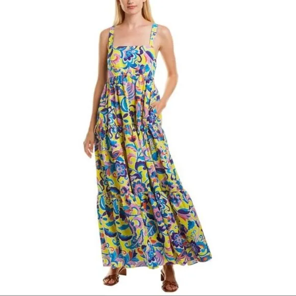 J. Crew | Tiered Taffeta Maxi Dress in Curly Floral NWT