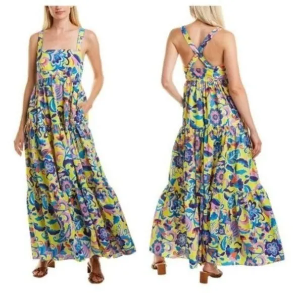 J. Crew | Tiered Taffeta Maxi Dress in Curly Floral NWT