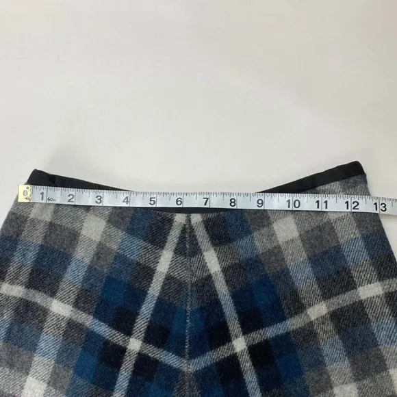 J. CREW Vintage Plaid Wool A-Line Skirt with Fringe Hem Size 4