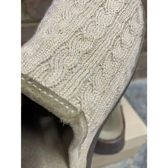J. Crew Tan Cable Knit Clogs Size 8