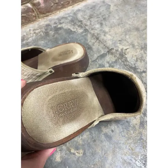 J. Crew Tan Cable Knit Clogs Size 8