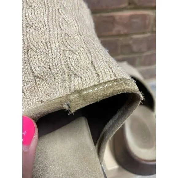 J. Crew Tan Cable Knit Clogs Size 8
