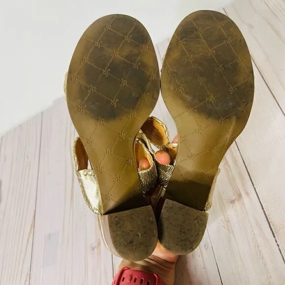 Jack Rogers Lauren Gold Platinum Dress Sandals