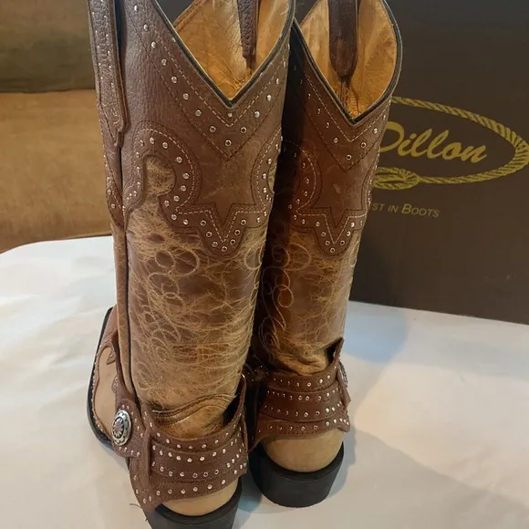 J.B. Dillon Cowgirl boots brown with silver accents