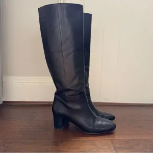 JCrew Black Leather Knee-High Boots