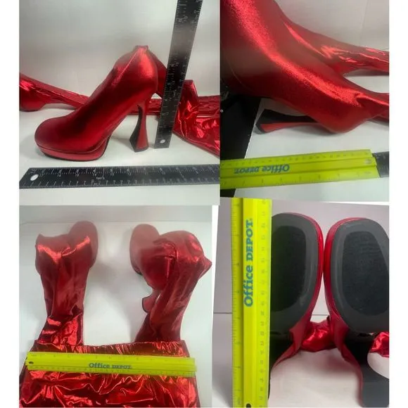 Jeffrey Campbell BNIB Small PANTALONES 6M platform women Metallic Red