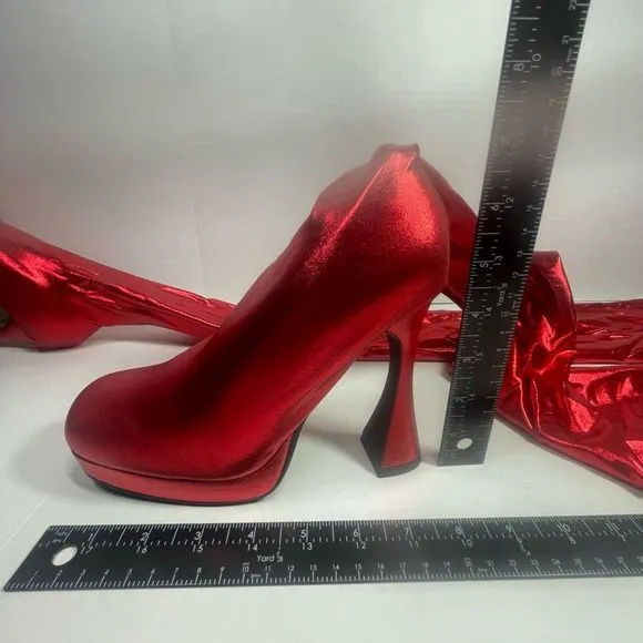 Jeffrey Campbell BNIB Small PANTALONES 6M platform women Metallic Red