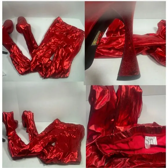 Jeffrey Campbell BNIB Small PANTALONES 6M platform women Metallic Red