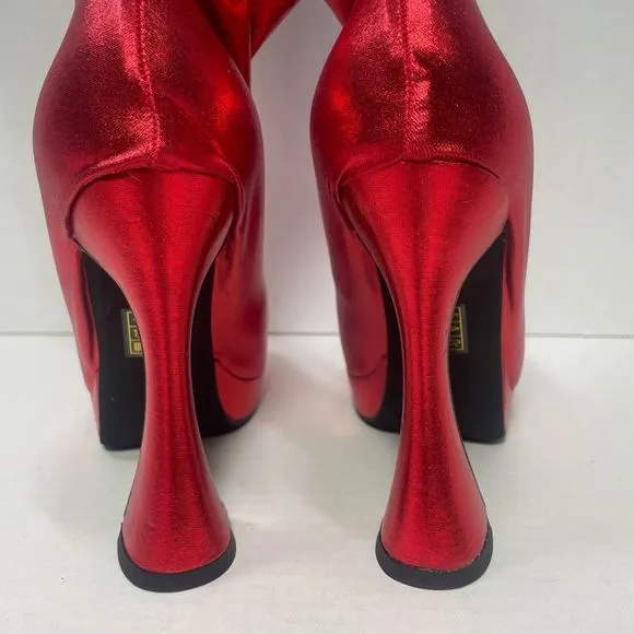 Jeffrey Campbell BNIB Small PANTALONES 6M platform women Metallic Red