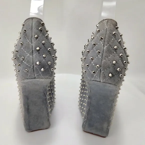 JEFFREY CAMPBELL - Gray, Spikes, heelless, Maryjane platform, approx. 7” Sz 9.5