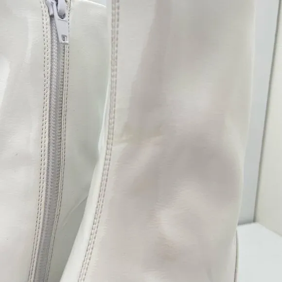 Jeffrey Campbell Kalopsia White Patent Leather Platform Gogo Boot Women's 7.5