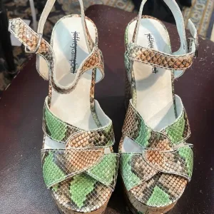 Jeffrey Campbell snake skin wedge platform shoes