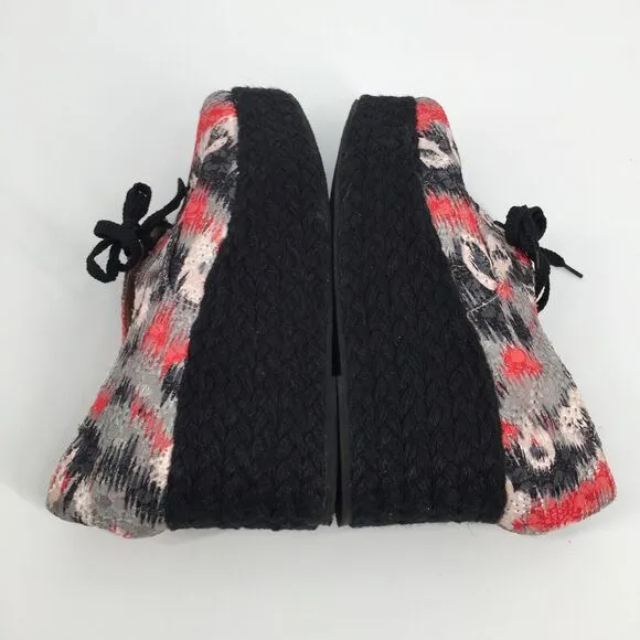Jeffrey Campbell Tahiti Last Raffia Platform Espadrille Shoes 10 Black Red White