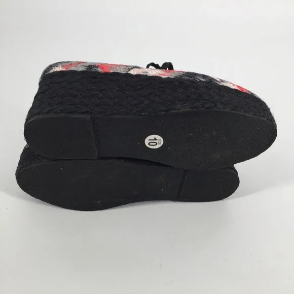 Jeffrey Campbell Tahiti Last Raffia Platform Espadrille Shoes 10 Black Red White