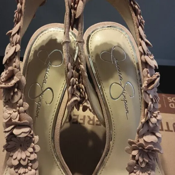 💯🔥JESSICA SIMPSON JESSIN DRESS SANDALS, WOMEN'S SIZE 7.5M, BLUSH🔥🔥SLIGHTLY