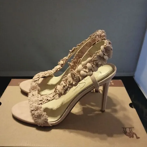 💯🔥JESSICA SIMPSON JESSIN DRESS SANDALS, WOMEN'S SIZE 7.5M, BLUSH🔥🔥SLIGHTLY