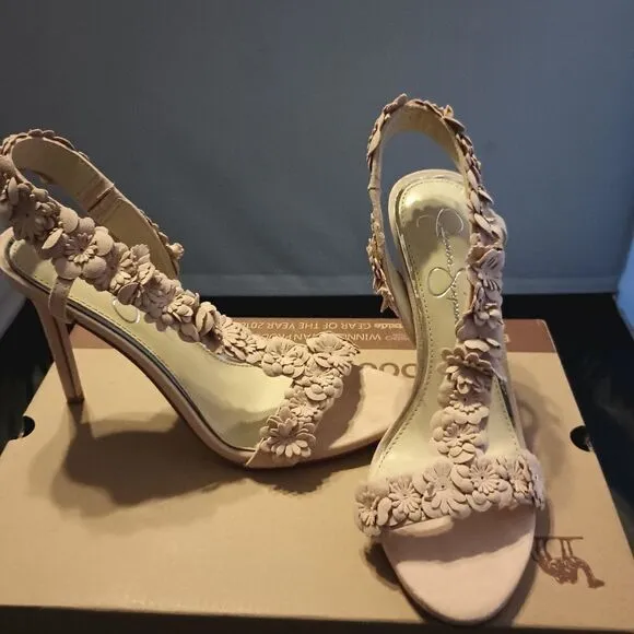 💯🔥JESSICA SIMPSON JESSIN DRESS SANDALS, WOMEN'S SIZE 7.5M, BLUSH🔥🔥SLIGHTLY