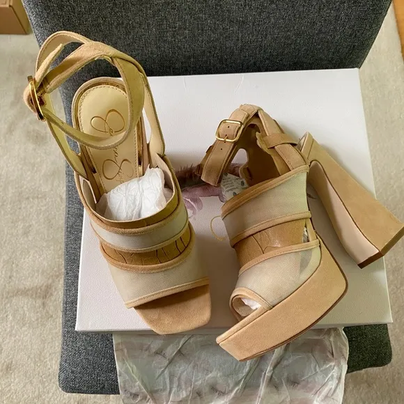 JESSICA SIMPSON Suede Platform Dress Sandals