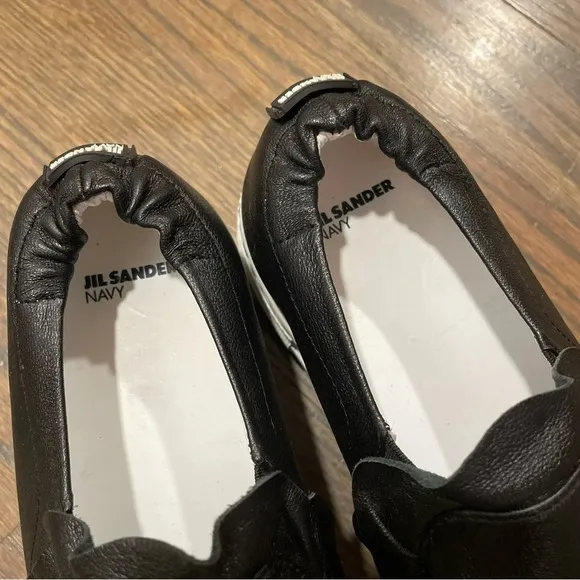 Jil Sander Platform Sneaker Black Leather Shoes