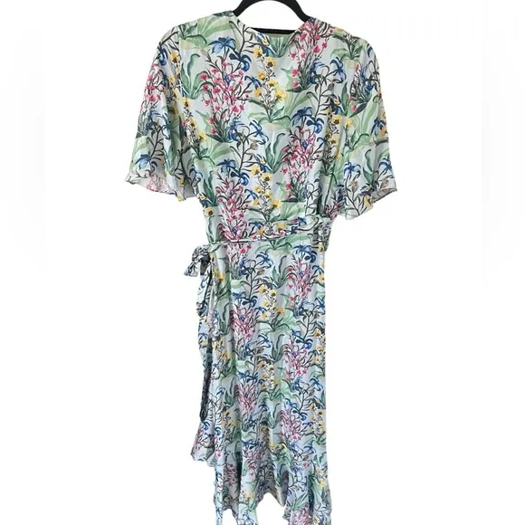 J.MCLAUGHLIN Audette Silk Blend Floral Wrap Dress