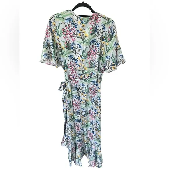 J.MCLAUGHLIN Audette Silk Blend Floral Wrap Dress