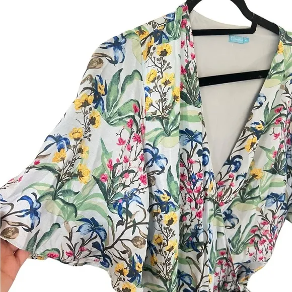 J.MCLAUGHLIN Audette Silk Blend Floral Wrap Dress