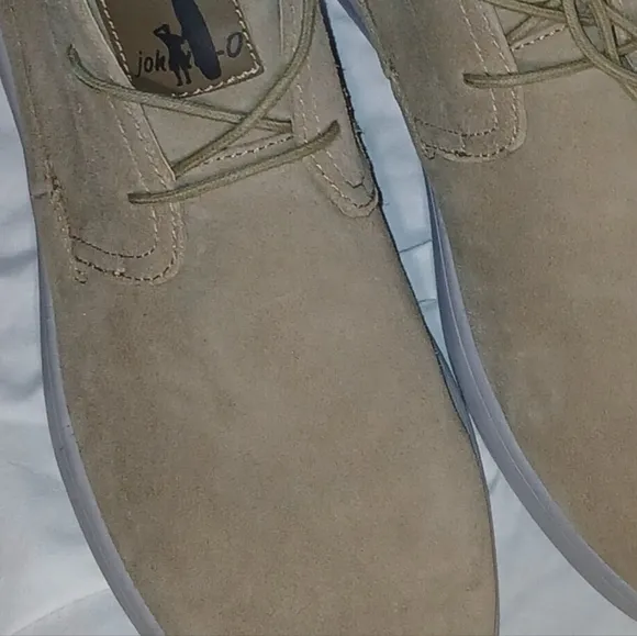 Johnnie O Beige Suede Casual  men 11.5 street shoes Beware Of Looks