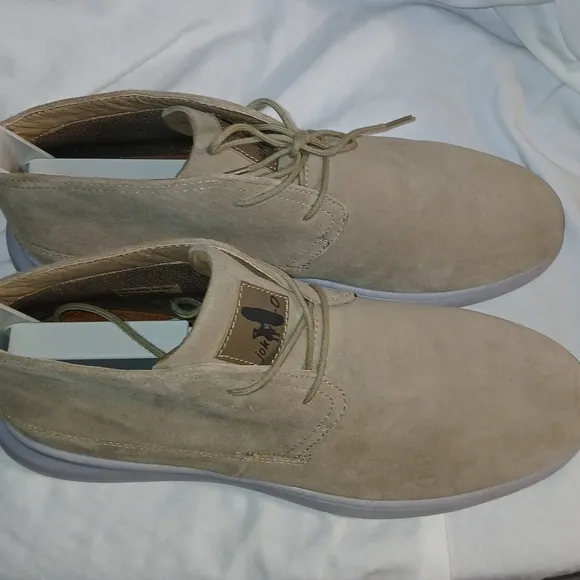 Johnnie O Beige Suede Casual  men 11.5 street shoes Beware Of Looks