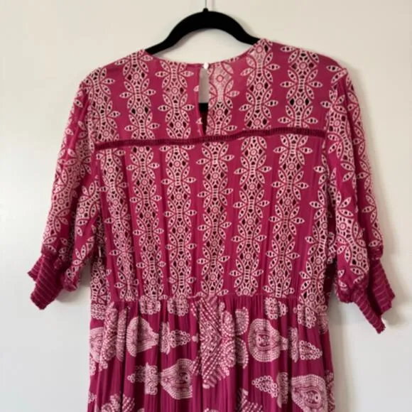 JOHNNY WAS Fuschia Pink Billie Maxi Dress Size Large