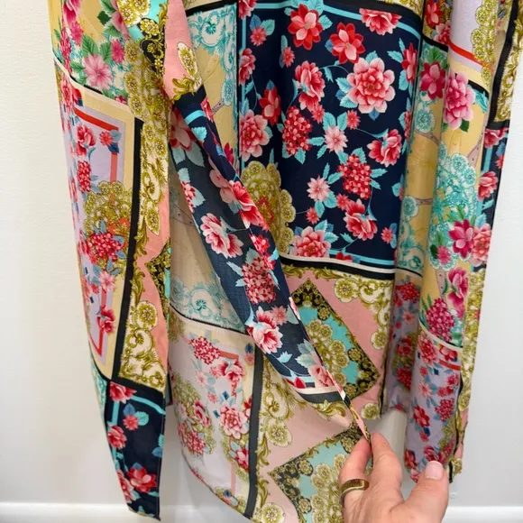 Johnny Was JAPER LACE UP MAXI KAFTAN DRESS Women’s S/M NWT