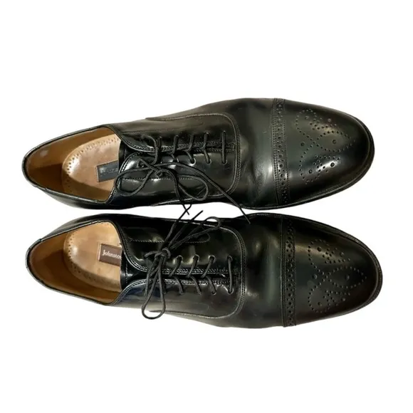 Johnston &amp; Murphy Black Leather Dress Shoes Men’s Size 10.5