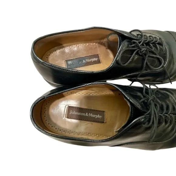 Johnston &amp; Murphy Black Leather Dress Shoes Men’s Size 10.5