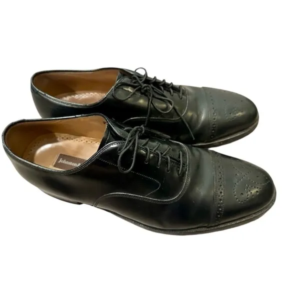 Johnston &amp; Murphy Black Leather Dress Shoes Men’s Size 10.5