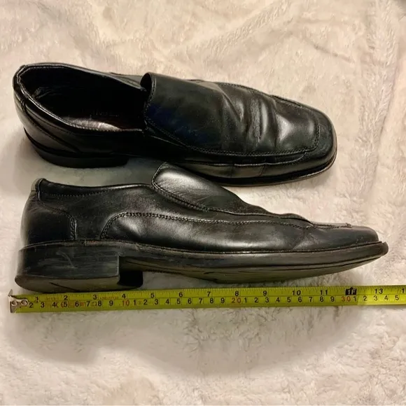 Johnston &amp; Murphy Dress Shoes 10M Men’s Black Leather Slip-On Loafers Classic