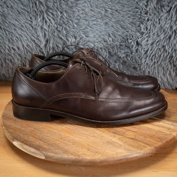 Johnston &amp; Murphy Dress Shoes SZ 11 M Oxford Brown Leather Casual Round 59-12000