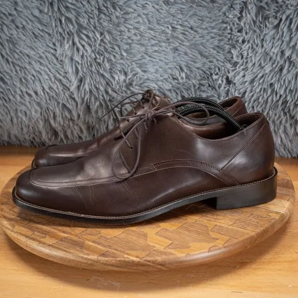 Johnston &amp; Murphy Dress Shoes SZ 11 M Oxford Brown Leather Casual Round 59-12000