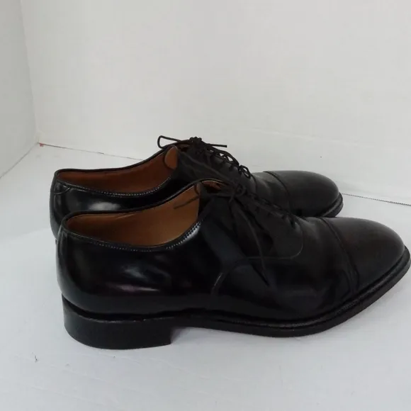 Johnston &amp; Murphy Oxford‎ Dress Shoes Cap Toe Leather Black Classic Size