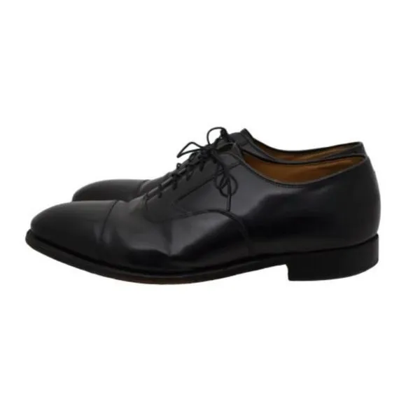 Johnston and Murphy Mens 12 Dress Shoes Oxford Cap Toe Black 24 93110