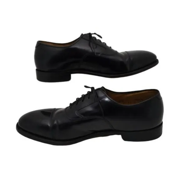 Johnston and Murphy Mens 12 Dress Shoes Oxford Cap Toe Black 24 93110