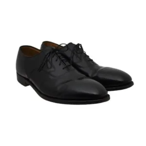Johnston and Murphy Mens 12 Dress Shoes Oxford Cap Toe Black 24 93110