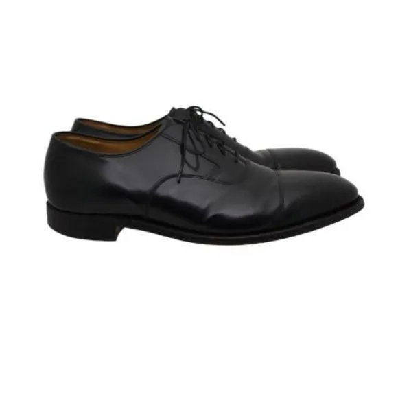 Johnston and Murphy Mens 12 Dress Shoes Oxford Cap Toe Black 24 93110