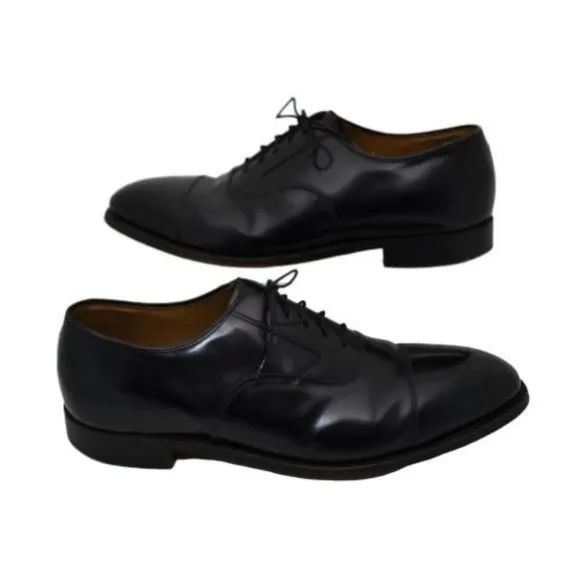 Johnston and Murphy Mens 12 Dress Shoes Oxford Cap Toe Black 24 93110