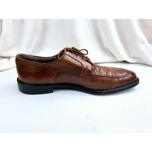 Johnston Murphy Size 11M Mens Brown Leather Low Lace Split Toe Dress Shoes Italy