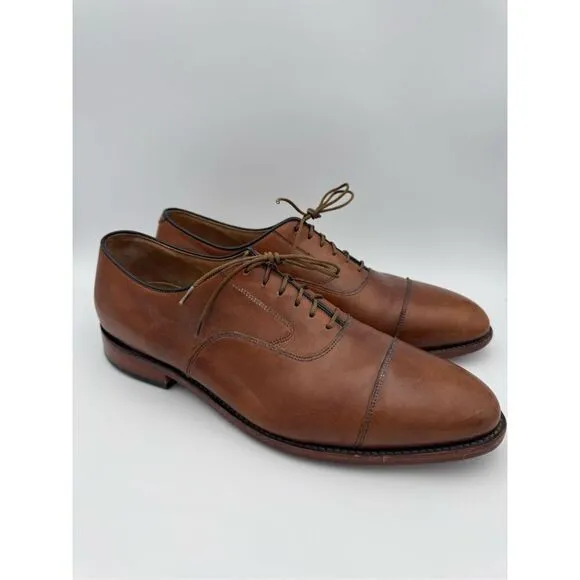 Johnston &amp; Murphy Mens Melton Cap Toe  Leather Lace Up Derby Dress Shoes Size 13