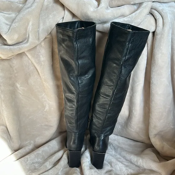 Jonak Black Leather Knee High Boots