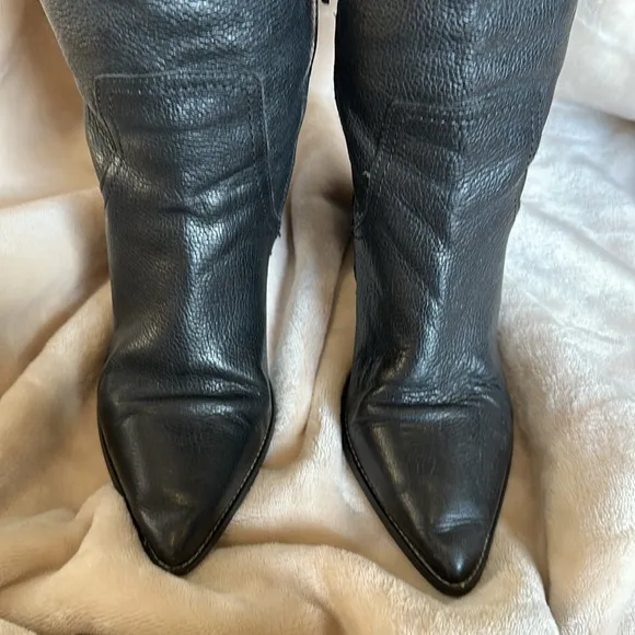 Jonak Black Leather Knee High Boots