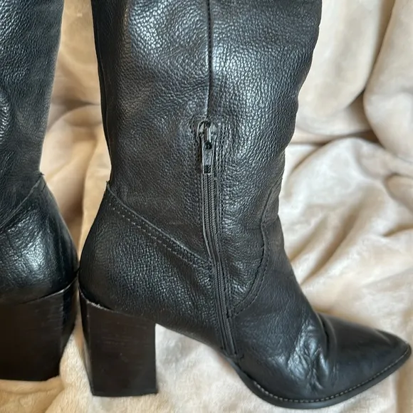 Jonak Black Leather Knee High Boots